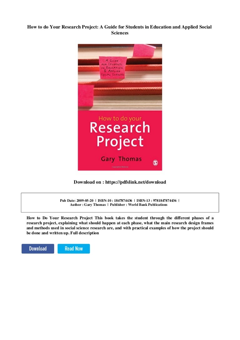 How to do a research project: a guide for undergraduate students pdf image