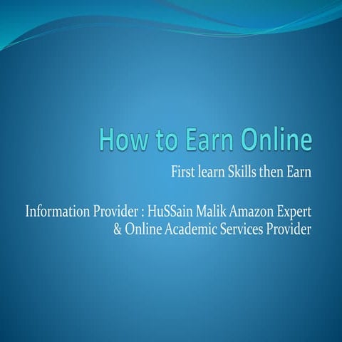 How to Earn and Make Money Online | PPTX
