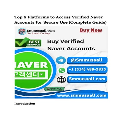 How to Easily Purchase Verified Naver Accounts ....pdf