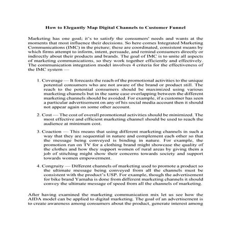 How to elegantly map digital channels to customer funnel