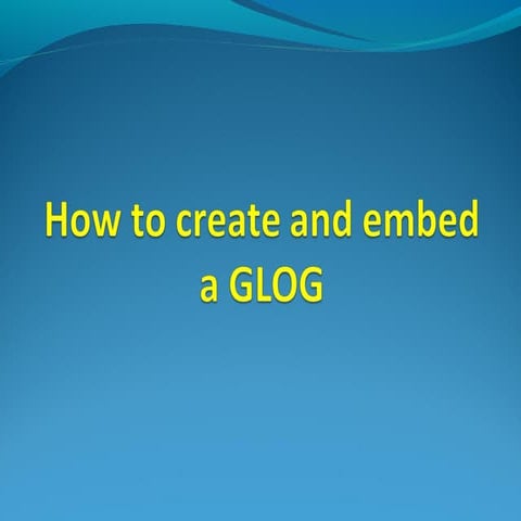How to embed a GLOG in your blog