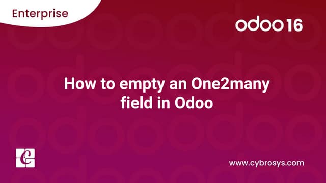 How to empty an One2many field in Odoo