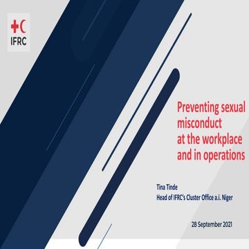 How to end sexual misconduct - IFRC Africa region