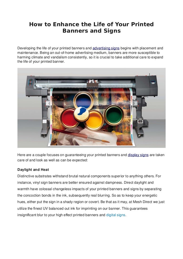 How To Enhance The Life Of Your Printed Banners And Signs