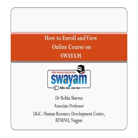 How to enrol in swayam online course | PDF