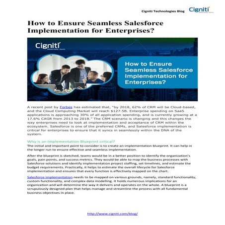 How to Ensure Seamless Salesforce Implementation for Enterprises?