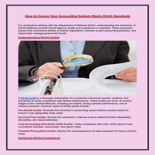 DCAA Audits Without Tears | PDF