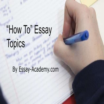How to essay topics