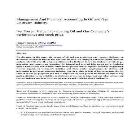 How to evaluate Oil and Gas Company’s Performance & Stock Investment