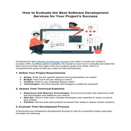 How to Evaluate the Best Software Development Services for Your Project’s Suc...
