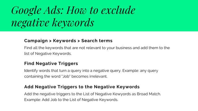 How To Exclude Negative Keywords In Google Ads Ppt How To Exclude Negative Keywords In Google Ads Ppt