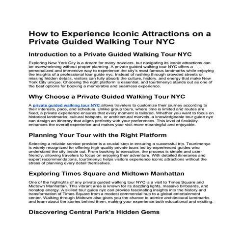How to Experience Iconic Attractions on a Private Guided Walking Tour ...