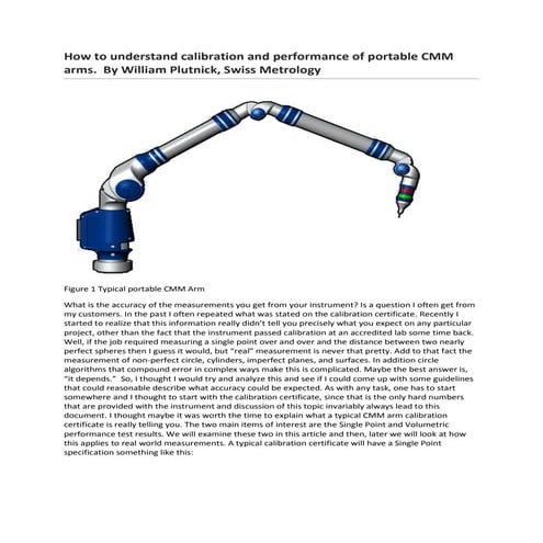 How to explain portable cmm accuracy