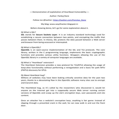 How to exploit heartbleed vulnerability demonstration