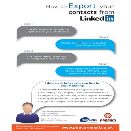 How to export my contacts from linkedin for Email Marketing | PDF