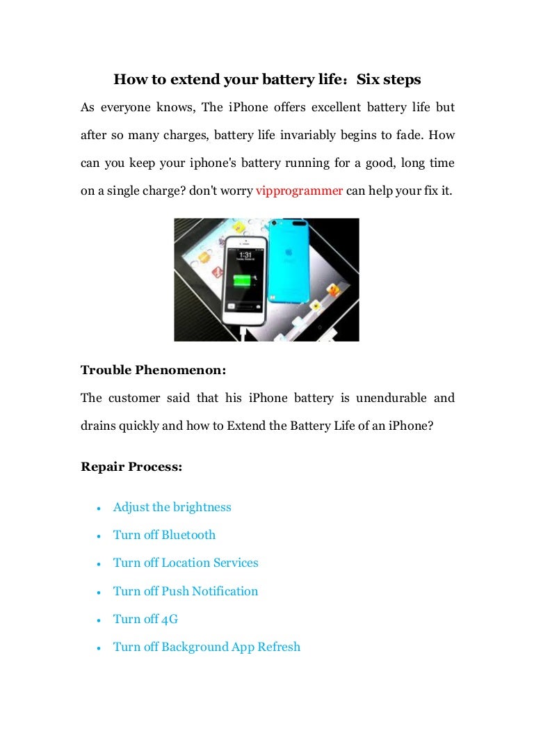How to extend your battery life：six steps