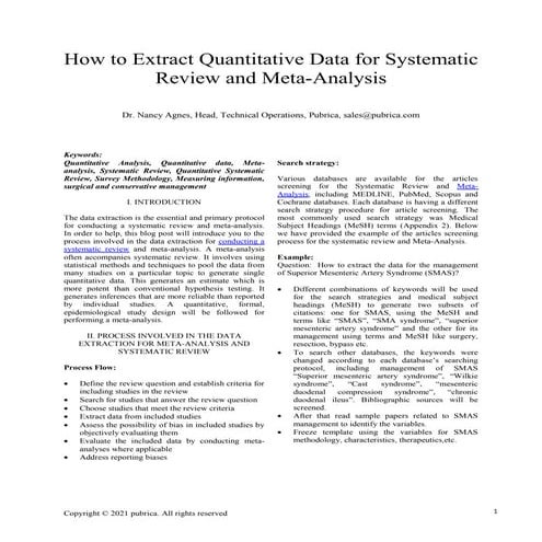 How to extract quantitative data for systematic review and meta analysis - Pu...