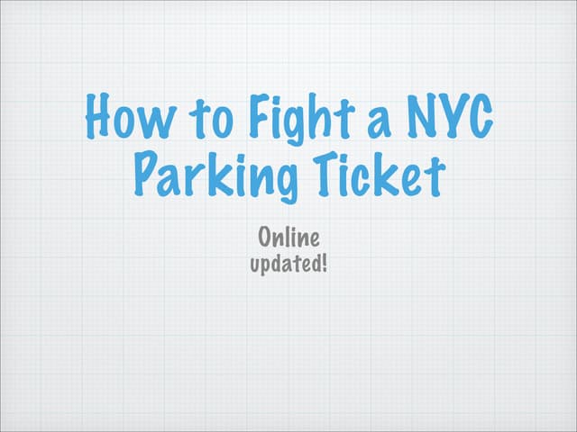 How to fight a nyc parking ticket online updated