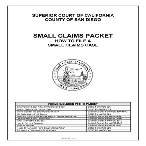 How to file a small claims case in san diego