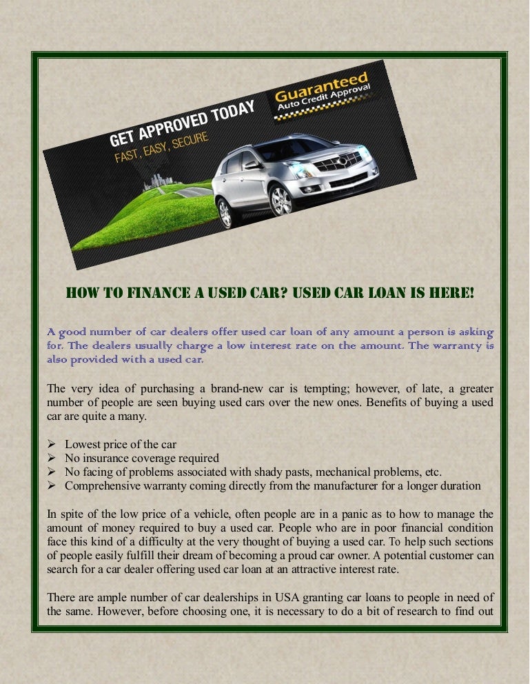 How to Finance a Used Car? Used Car Loan is Here!