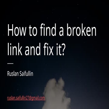How to find a broken link and fix it - guide | PPT
