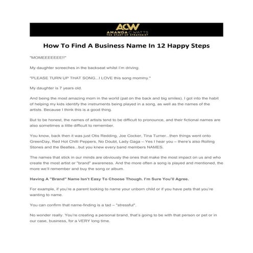 How To Find A Business Name In 12 Happy Steps