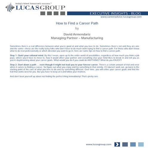 How to Find a Career Path