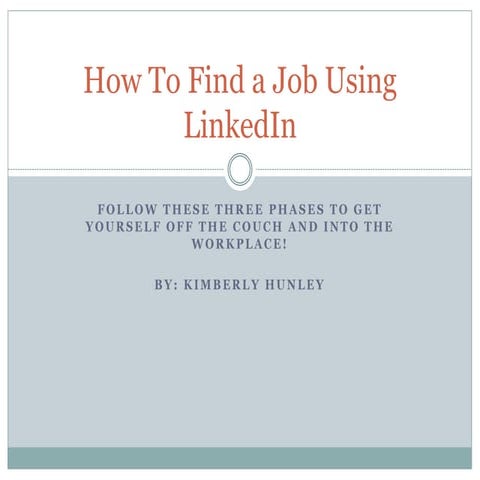 How To Find A Job Using LinkedIn