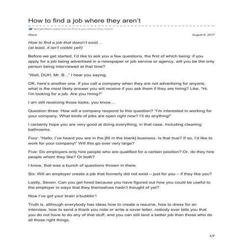 How to find a job where they aren't