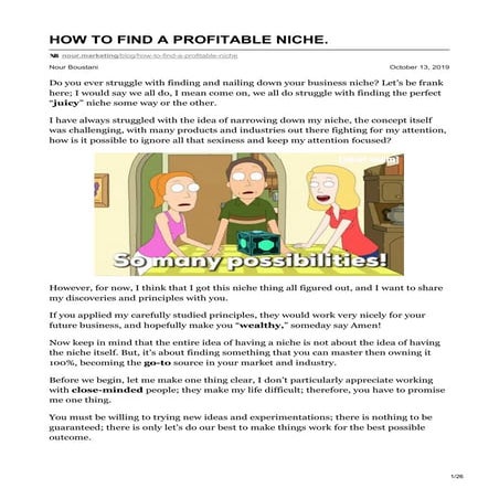 How to Find a Profitable Niche.