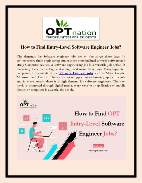How to Find Entry Level Software Engineer Jobs | PDF