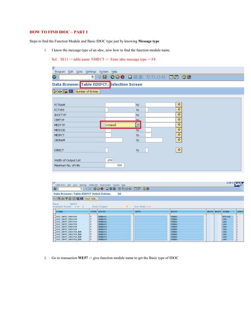 How to find idoc- part I