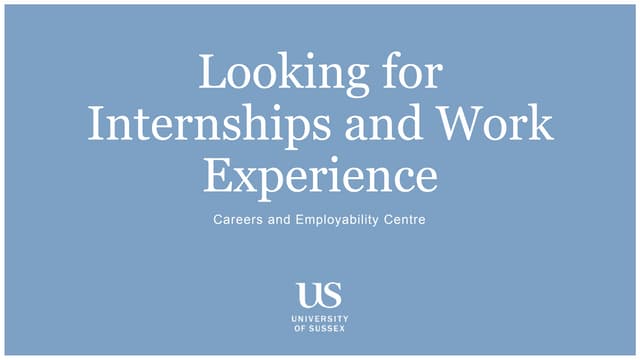 How to Find Internships and Work Experience