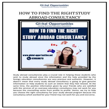 Overseas education consultants ppt | PPTX