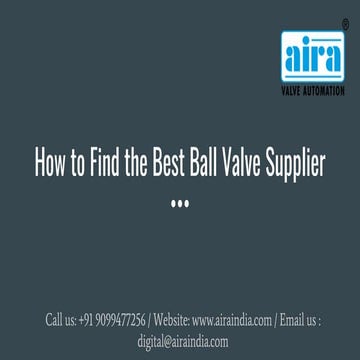 How to Find the Best Ball Valve Supplier