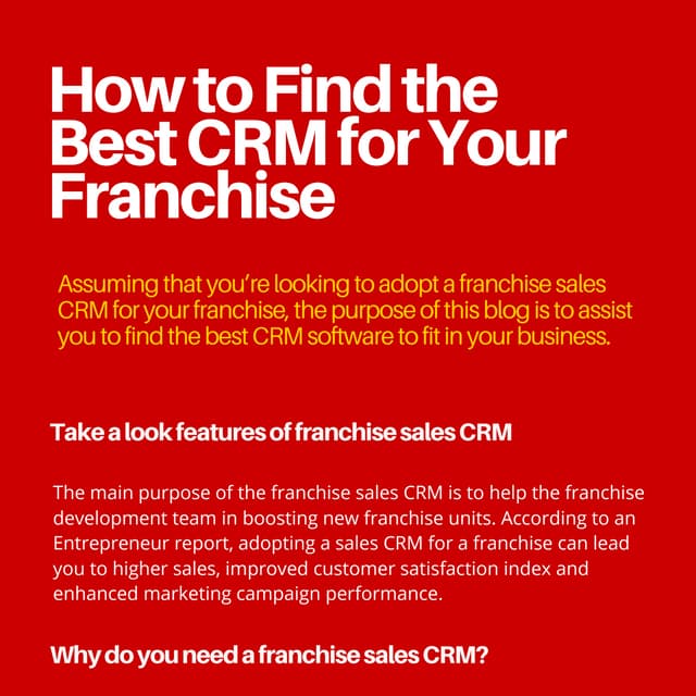 How to find the best crm for your franchise