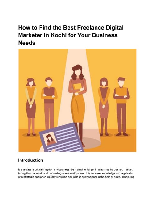 How to Find the Best Freelance Digital Marketer in Kochi for Your Business Ne...