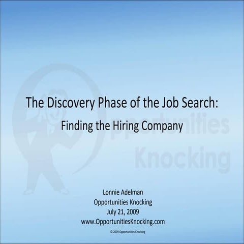 How To Find The Employer 7 21 2009 A