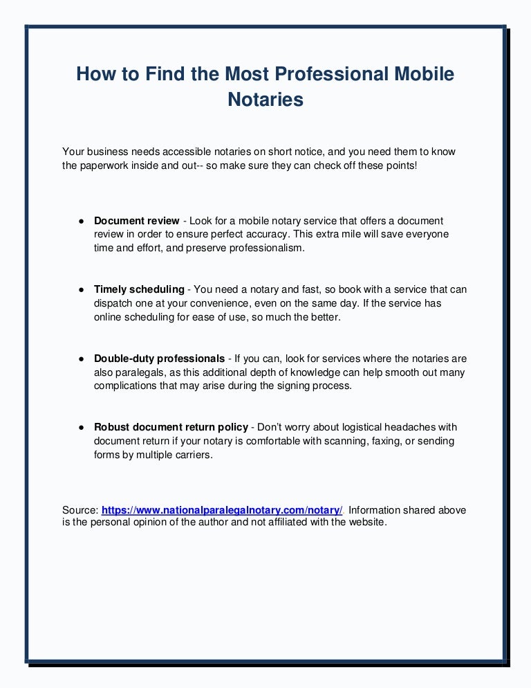 How To Find The Most Professional Mobile Notaries