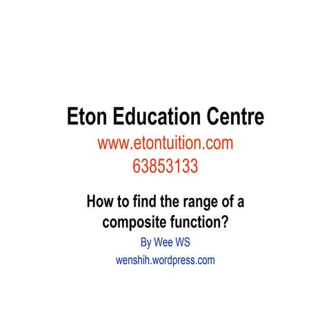 How to find the range of a composite function