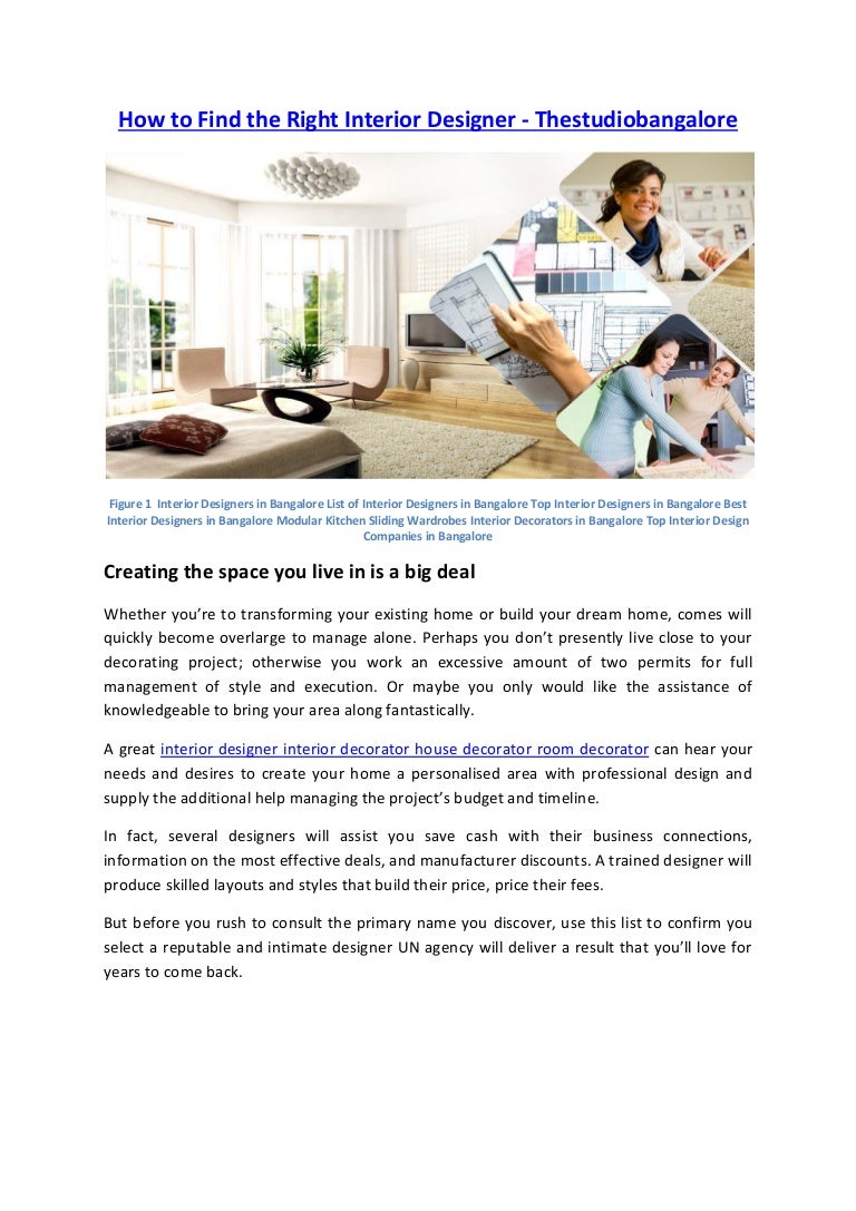 how to find the right interior designer