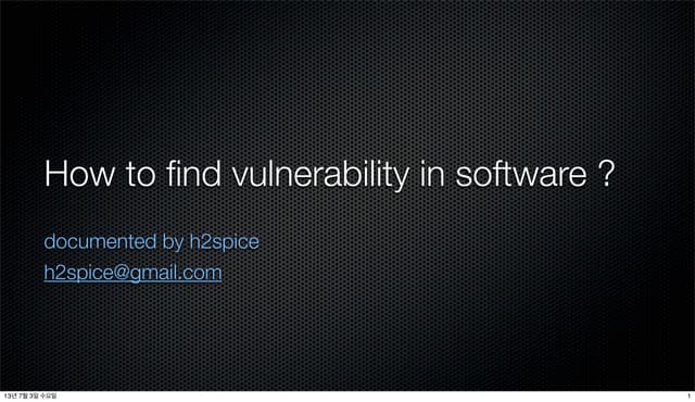 How to find_vulnerability_in_software
