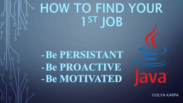 How to find your 1st job (for Java dev. course)