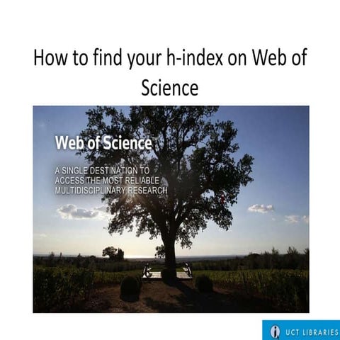 How to find your h index in Web-Of-Science