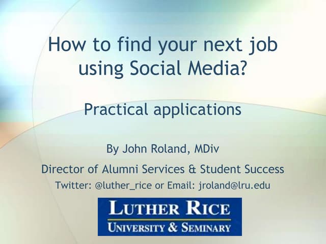 How to find your next job using soc...
