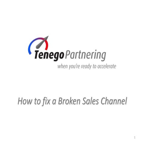 How to fix a broken sales channel
