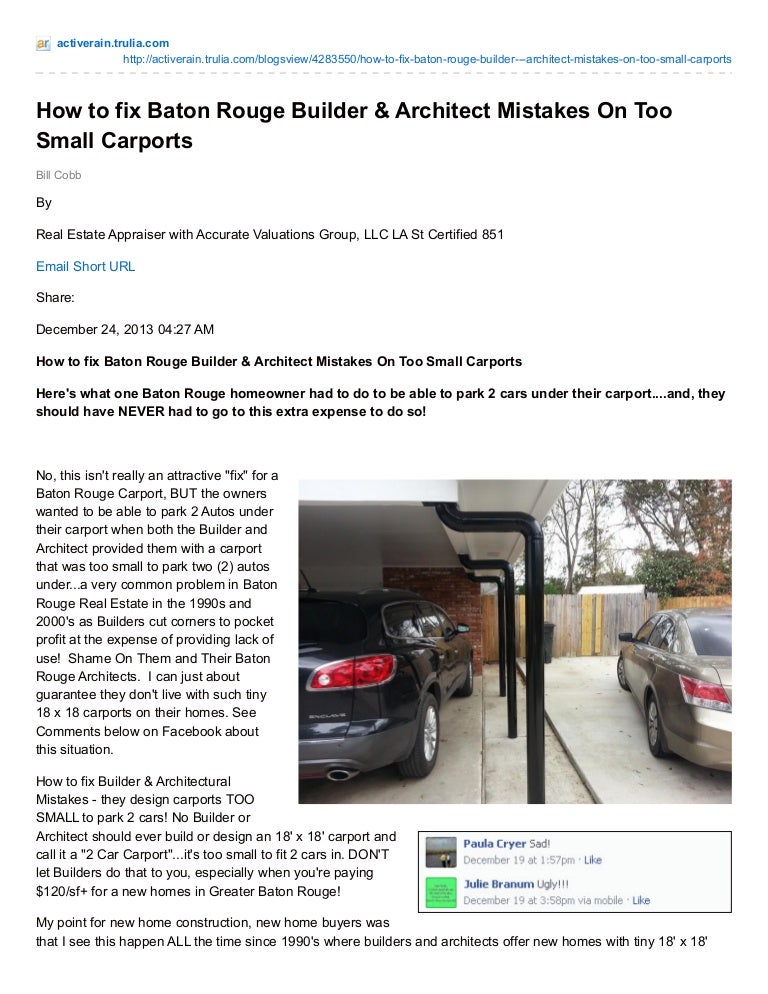 How To Fix Baton Rouge Builder Architect Mistakes On Too Small Carp