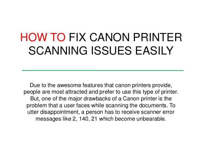 How to fix canon printer scanning issues easily?
