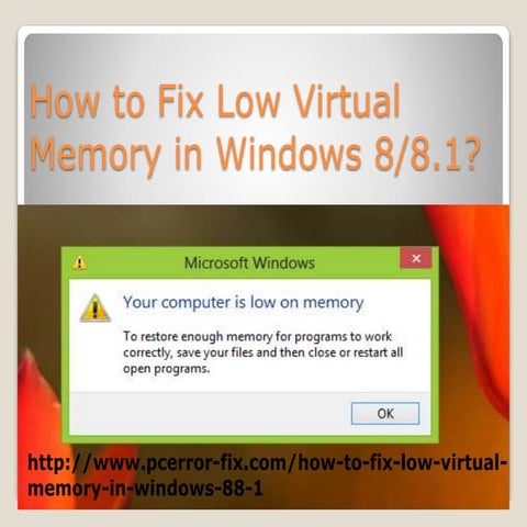 How to fix low virtual memory in windows