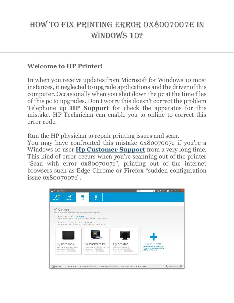 How to fix printing error 0x8007007e in windows 10